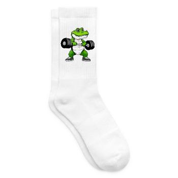 Fitness Krokodil - Tennissocken - Weiß - Rechts