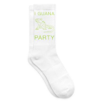 I Guana Party Leguan Wortspiel Reptil - Tennissocken - Weiß - Rechts