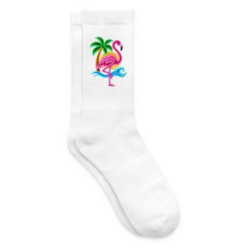 Niedlicher Flamingo Süße Flamingos - Tennissocken - Weiß - Rechts