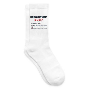 Vorsätze 2027 – Neujahrshumor - Tennissocken - Weiß - Rechts