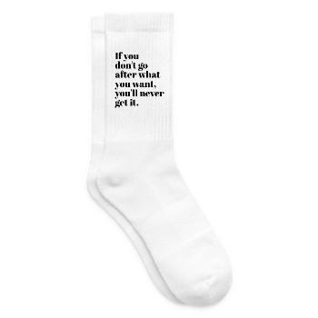 Folge dem, was du willst – motivierende Phrasen - Tennissocken - Weiß - Rechts
