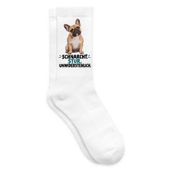  Französische Bulldogge Schnarcht Stur - Tennissocken - Weiß - Rechts