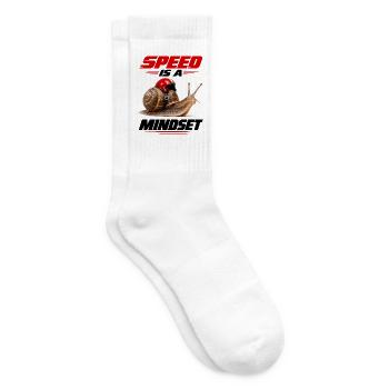  Speed Is A Mindset Schnecke Mit Rennhelm Und - Tennissocken - Weiß - Rechts