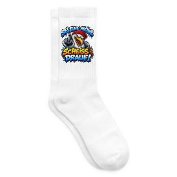 Sei eine Möwe Scheiss drauf - Tennissocken - Weiß - Rechts