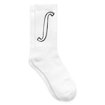 Integralzeichen handgezeichnet - Tennissocken - Weiß - Rechts
