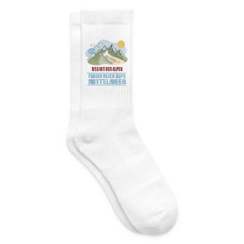 Weg mit den Alpen – Freier Blick aufs Mittelmeer - Tennissocken - Weiß - Rechts