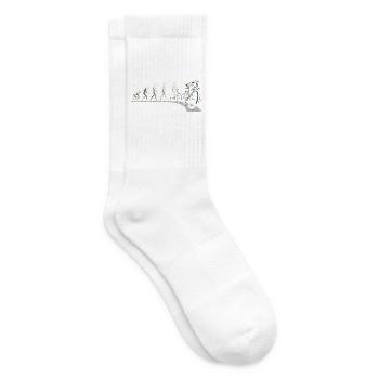 Rennrad Evolution Vom Affen Zum Radfahrer Radsport - Tennissocken - Weiß - Rechts