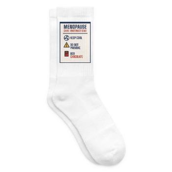 Wechseljahrespflegeanleitung – lustiges Geschenk - Tennissocken - Weiß - Rechts