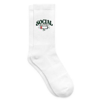 Social Battery 1% – Low Social Energy - Tennissocken - Weiß - Rechts