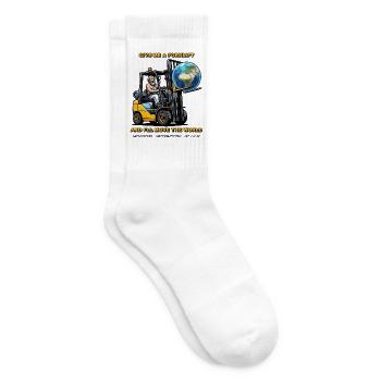 Archimedes – Gebt mir einen Stapler - Tennissocken - Weiß - Rechts