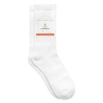 Slow Living Faultier - Akku 1% - Tennissocken - Weiß - Rechts