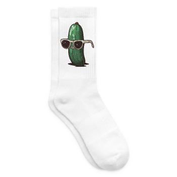 Coole Gurke mit Sonnenbrille - Tennissocken - Weiß - Rechts