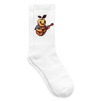 Fröhliche Frucht im Hawaiihemd mit Ukulele - Tennissocken - Weiß - Rechts