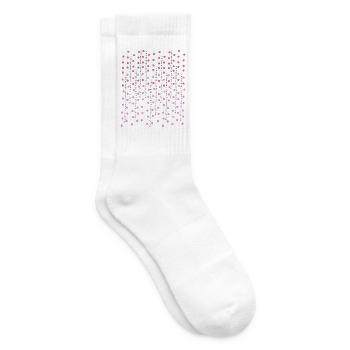 Rosa-türkisfarbene Punkte – Konfetti-Nacht - Tennissocken - Weiß - Rechts