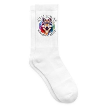Lustige Wolfhund Sprüche - Tennissocken - Weiß - Rechts