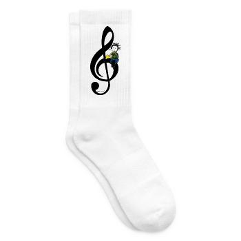 Horn Life – Waldhorn-T-Shirt mit Violinschlüssel - Tennissocken - Weiß - Rechts