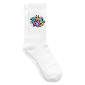 Coole Kids Graffiti Spritzer - Tennissocken - Weiß - Rechts