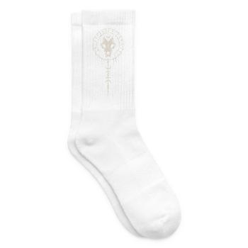 Der Wolfsschädel im Runenkreis - Tennissocken - Weiß - Rechts