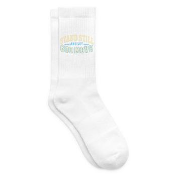 Mutiges Geschenk Steh still und lass Gott sich bewegen - Tennissocken - Weiß - Rechts