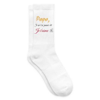 Papa--Ich-Hab-Nie-Gesagt-Dich-Dich - Tennissocken - Weiß - Rechts