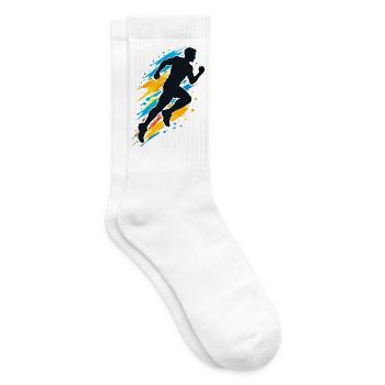 Läufer Laufsilhouette - Tennissocken - Weiß - Rechts