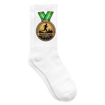 Marathonmedaille Stadtlauf 42km - Tennissocken - Weiß - Rechts