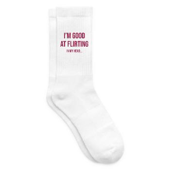 050 Flirten in meinem Kopf - Tennissocken - Weiß - Rechts