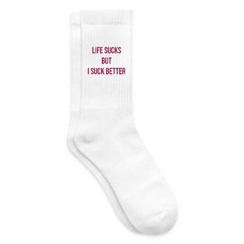 051 Das Leben ist, aber ich bin besser - Tennissocken - Weiß - Rechts