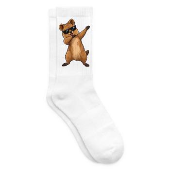 Dabbing-Quokka - Tennissocken - Weiß - Rechts
