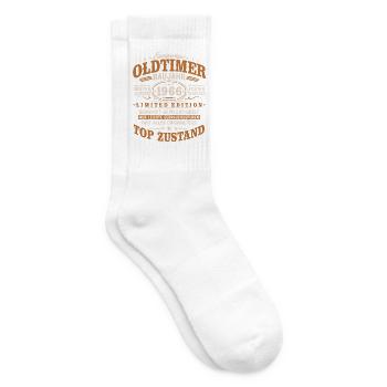 Oldtimer Baujahr 1966 Jahrgang Geburtstag Geschenk - Tennissocken - Weiß - Rechts