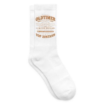 Oldtimer Baujahr 1956 Geburtsjahr Geburtstag - Tennissocken - Weiß - Rechts