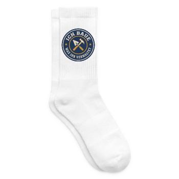 Handwerker Spruch Ich baue was ihr verwaltet - Tennissocken - Weiß - Rechts