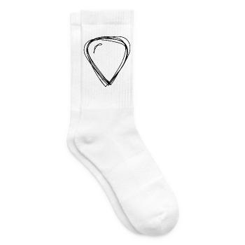 Plektrum handgezeichnet - Tennissocken - Weiß - Rechts
