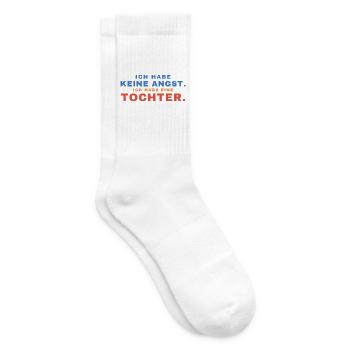 Ich habe keine Angst. Ich habe eine Tochter. - Tennissocken - Weiß - Rechts