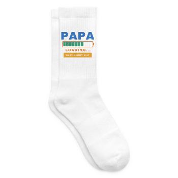 Papa Loading – Baby kommt 2027 - Tennissocken - Weiß - Rechts