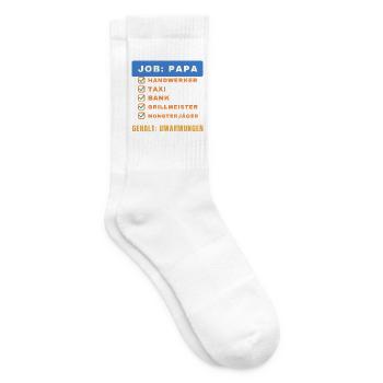 Job: Papa – Gehalt: Umarmungen - Tennissocken - Weiß - Rechts