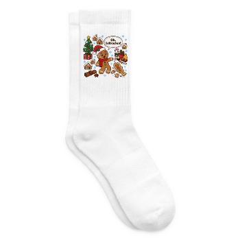 oh Lebkuchen lustige Weihnachten Kuchen Sprüche - Tennissocken - Weiß - Rechts