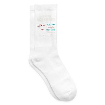 I'm An Audio Engineer Only Because Full Time - Tennissocken - Weiß - Rechts