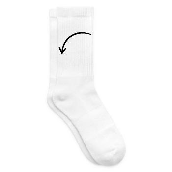 Bogenpfeil nach links unten - handgezeichnet - Tennissocken - Weiß - Rechts
