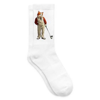 Golf Katze - Tennissocken - Weiß - Rechts