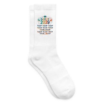 Abschlussjahrgang 2039 Regenbogen - Tennissocken - Weiß - Rechts