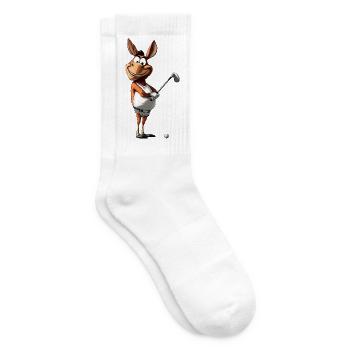 Esel Golf / Golfspieler Esel - Tennissocken - Weiß - Rechts