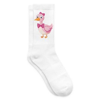Rosa Schleife Dumme Gans - Tennissocken - Weiß - Rechts