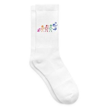  Evolution Volleyball Volleyballer Strichmänchen - Tennissocken - Weiß - Rechts