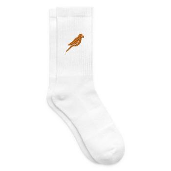 Perroquet brodé - Chaussettes de tennis - blanc - Droite