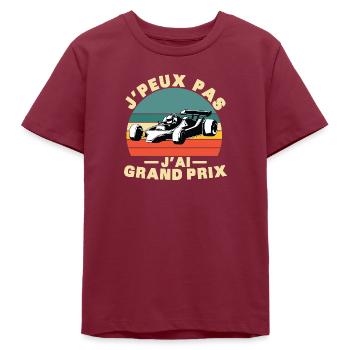 Je peux pas J'ai grand prix - T-shirt ado bio Stanley/Stella - bordeaux - Devant
