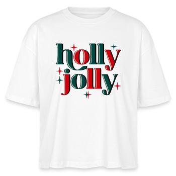 Holly Jolly Xmas - Stanley/Stella Frauen Boxy Bio-T-Shirt Nova - Weiß - Vorne - Anna (173cm)