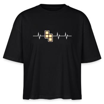 I love Retro Gaming - Block Edition - Stanley/Stella Frauen Boxy Bio-T-Shirt Nova - Schwarz - Vorne - Anna (173cm)