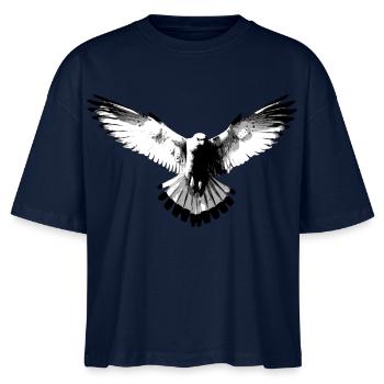 Falke schwarzweiß - Stanley/Stella Frauen Boxy Bio-T-Shirt Nova - Navy - Vorne - Anna (173cm)