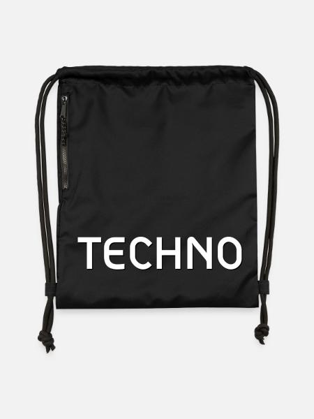 Techno White - Turnbeutel aus Recycling-Material - Schwarz